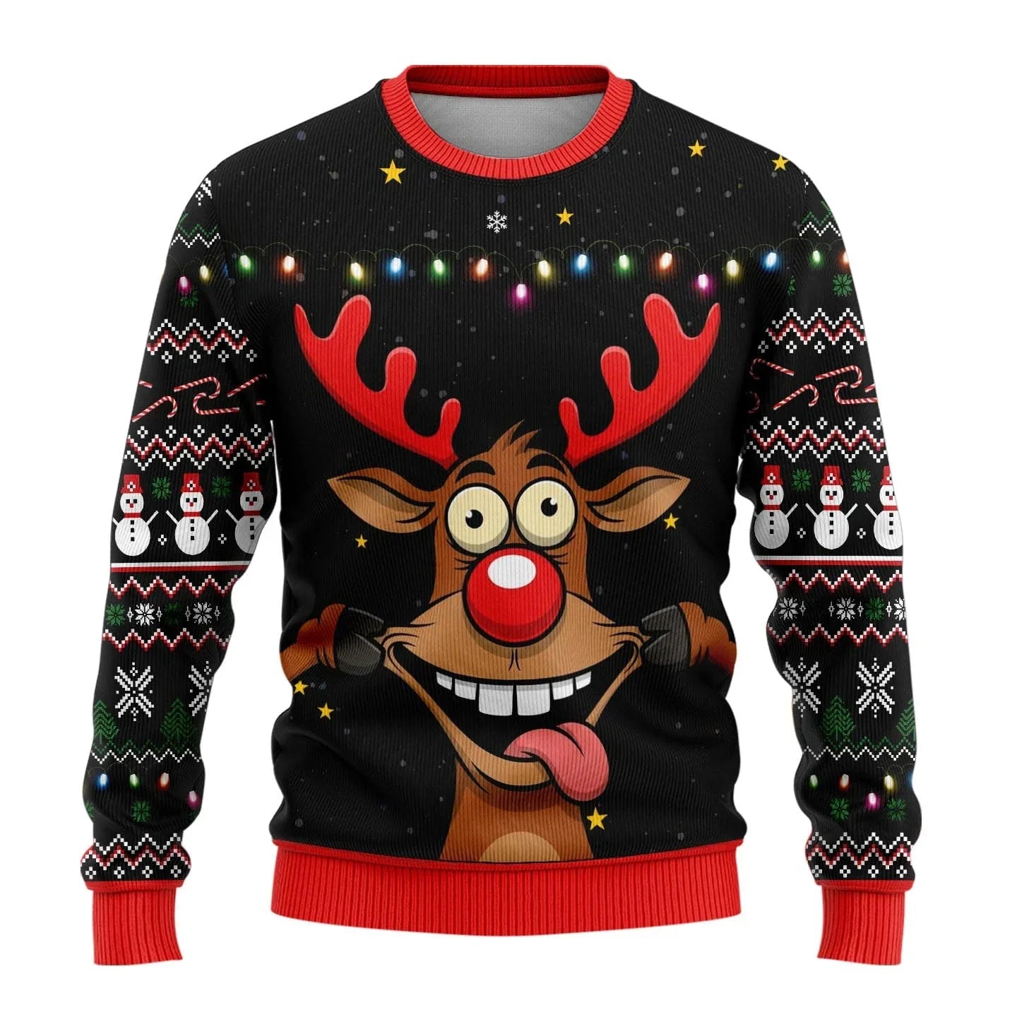 Pull Noël Homme avec Impressions de Bonhomme de Neige