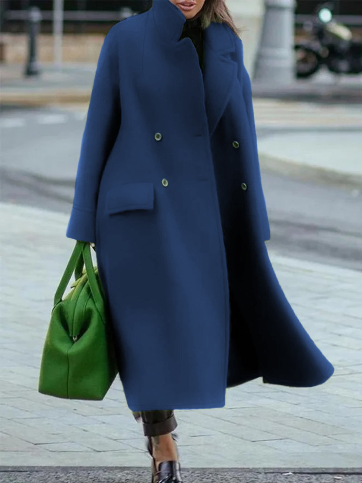Manteau Femme Long Élégant avec Ceinture Taille Réglable