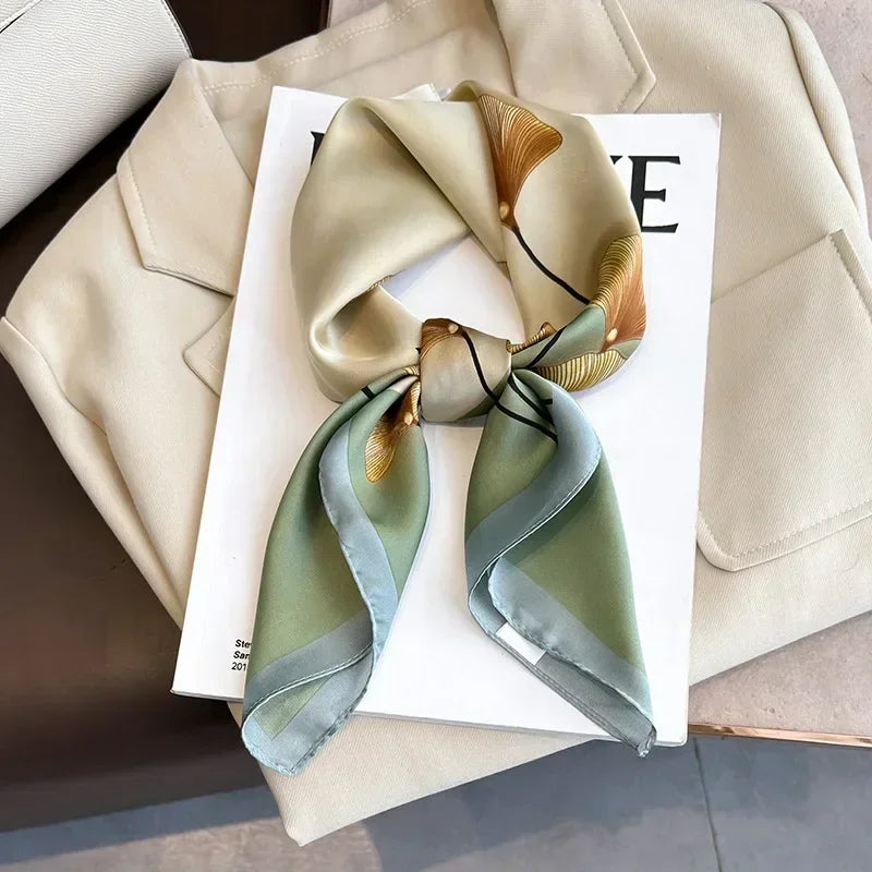 Foulard Carré Femme Satin Imprimé Multi-usage
