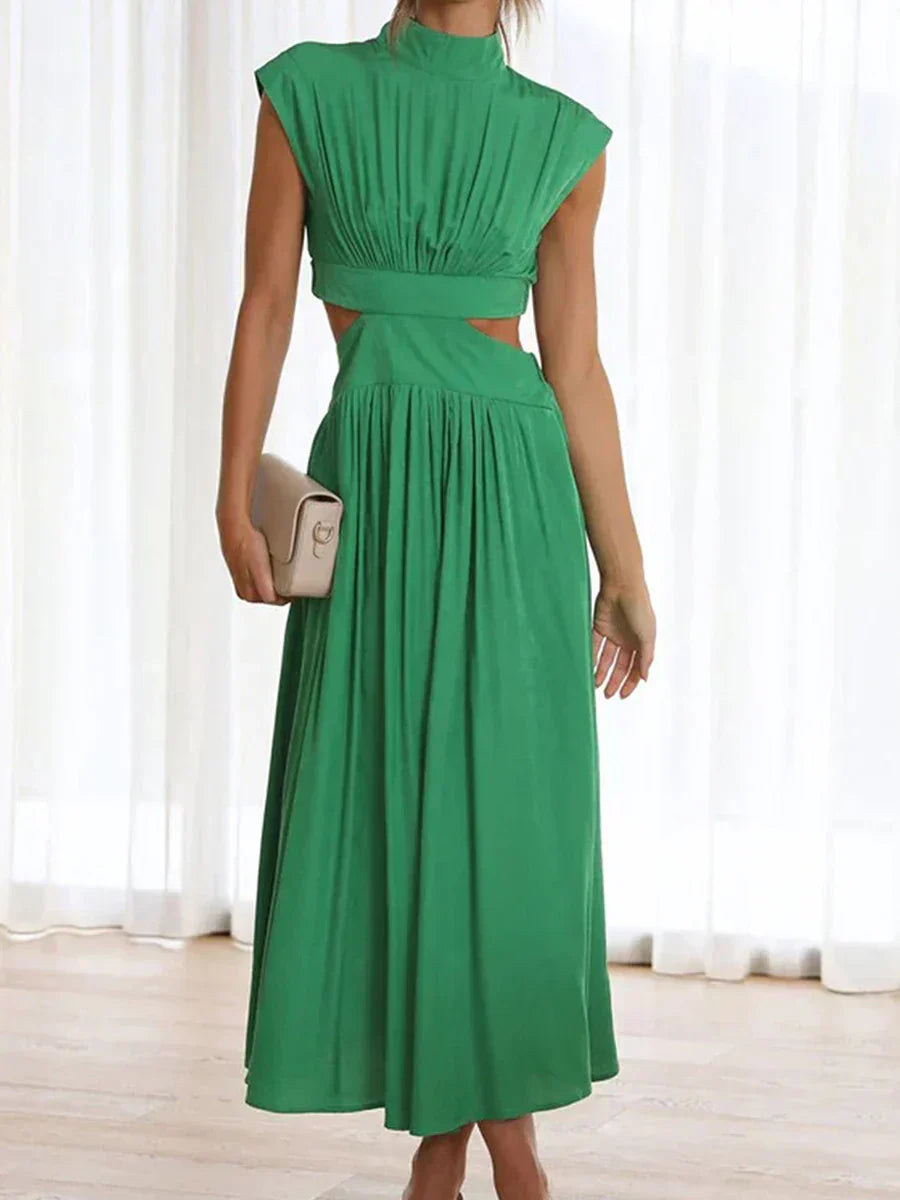 Robe Longue Femme Décontractée en Plissé Élégant