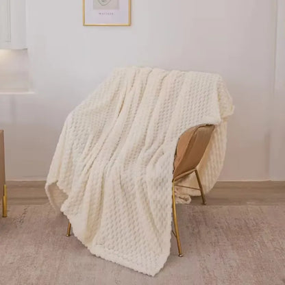 Plaid Peluche Jaune Doux et Confortable pour Lit ou Canapé