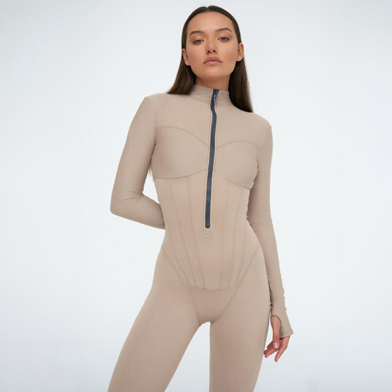 Body femme décontracté manches longues zip - PanierRoyale