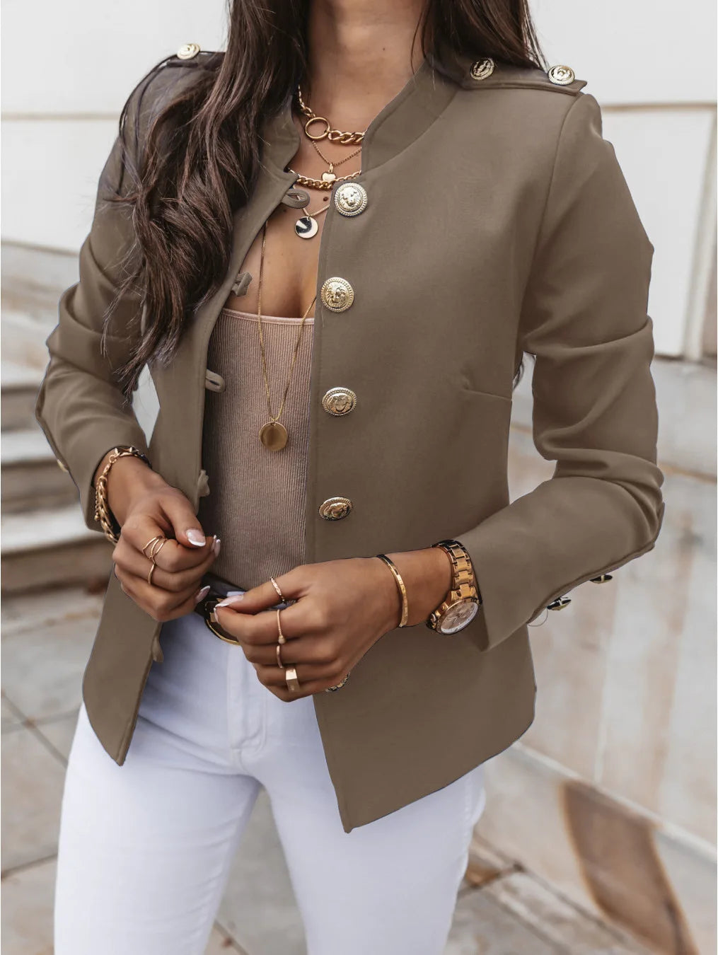 Veste Femme Chic Taille Fine pour Bureau et Sortie