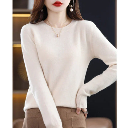 Pull Femme Cachemire Col Rond Coupe Confortable