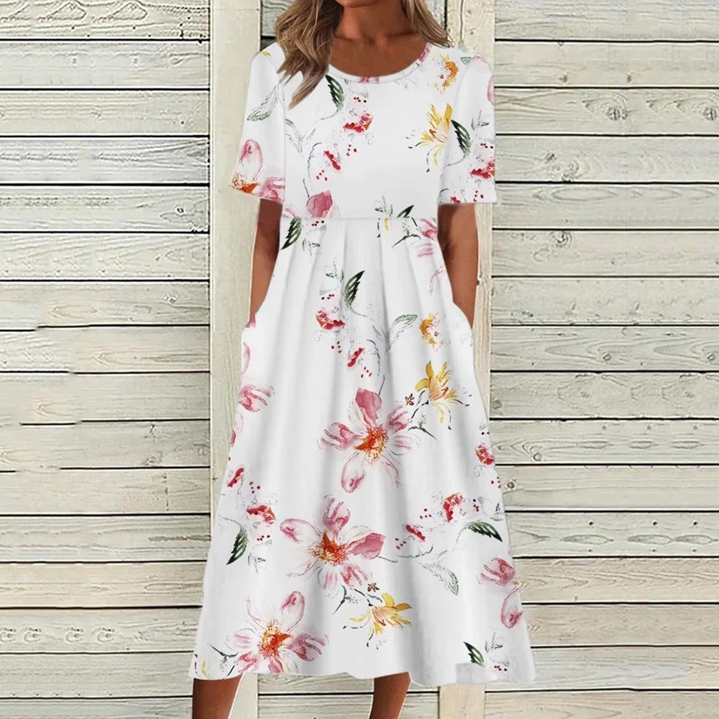 Robe Été Florale Femme - Robe Blanche Légère et Décontractée
