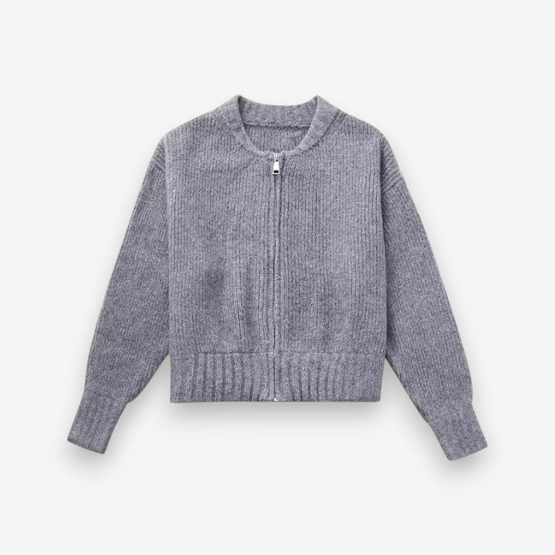 Veste Féminine Zippée Col Rond Manches Longues - PanierRoyale
