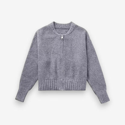 Veste Féminine Zippée Col Rond Manches Longues - PanierRoyale