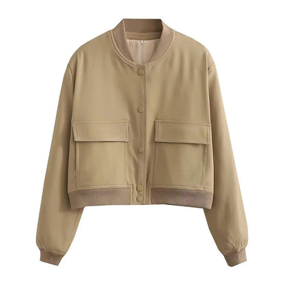 Blouson Femme Streetwear Court à Boutons