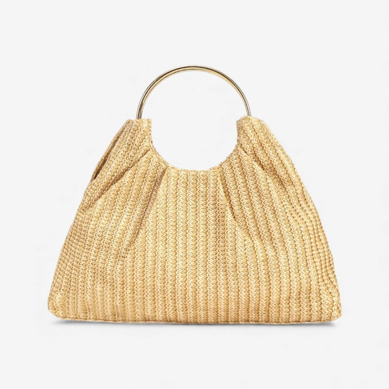 Sac à Main Tressé Élégant en Cuir avec Poignée Chaîne - PanierRoyale