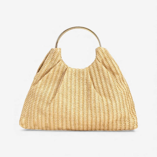 Sac à Main Tressé Élégant en Cuir avec Poignée Chaîne - PanierRoyale
