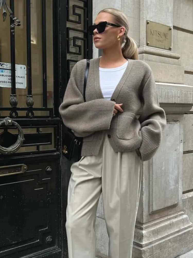 Cardigan Femme Tricot Élégant et Chaud