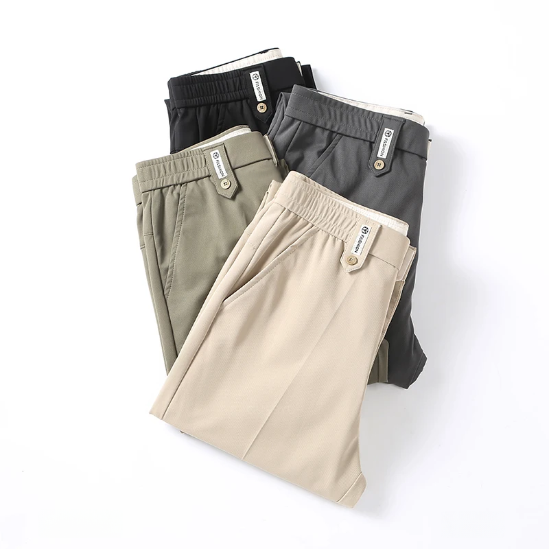 Pantalon Homme Beige Taille Haute Confort et Élégance