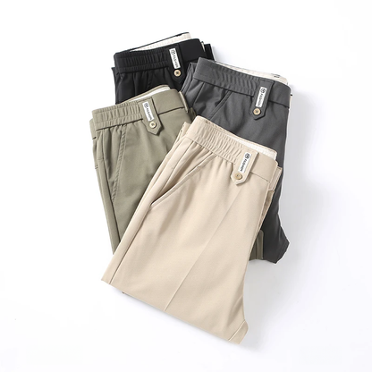 Pantalon Homme Beige Taille Haute Confort et Élégance