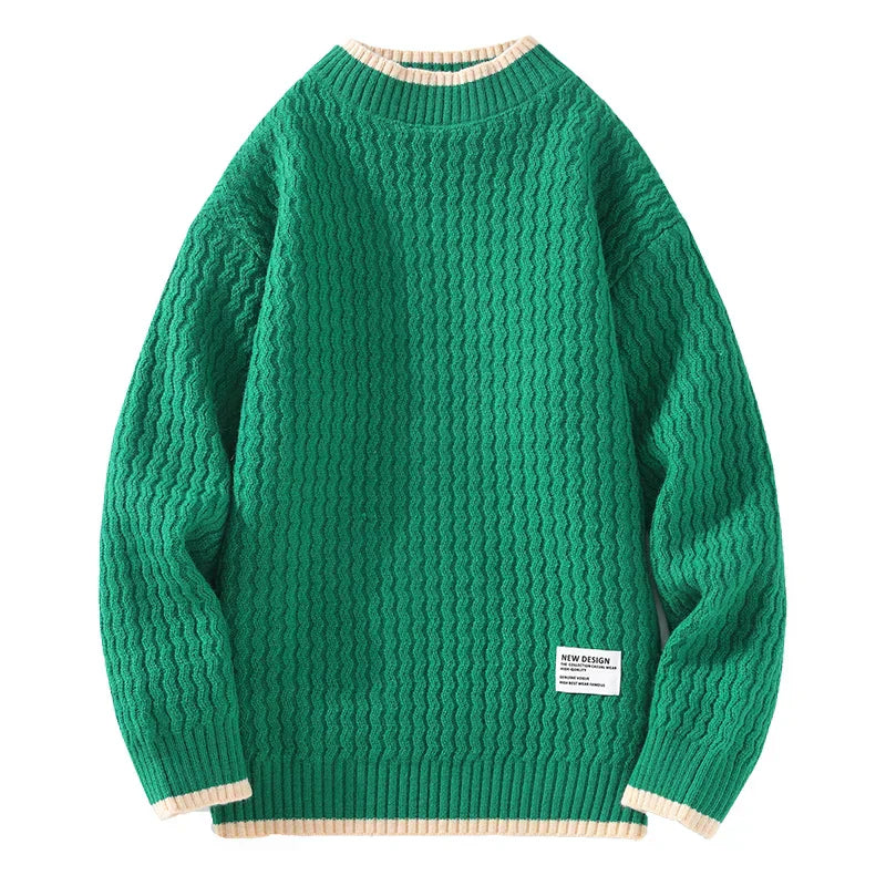 Pull Homme Hiver Élégant en Contraste