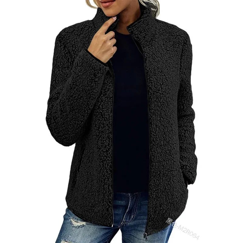 Veste Hiver Féminine Équipée Fermeture Éclair Longue