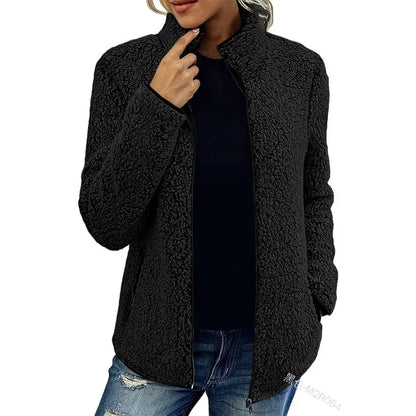 Veste Hiver Féminine Équipée Fermeture Éclair Longue