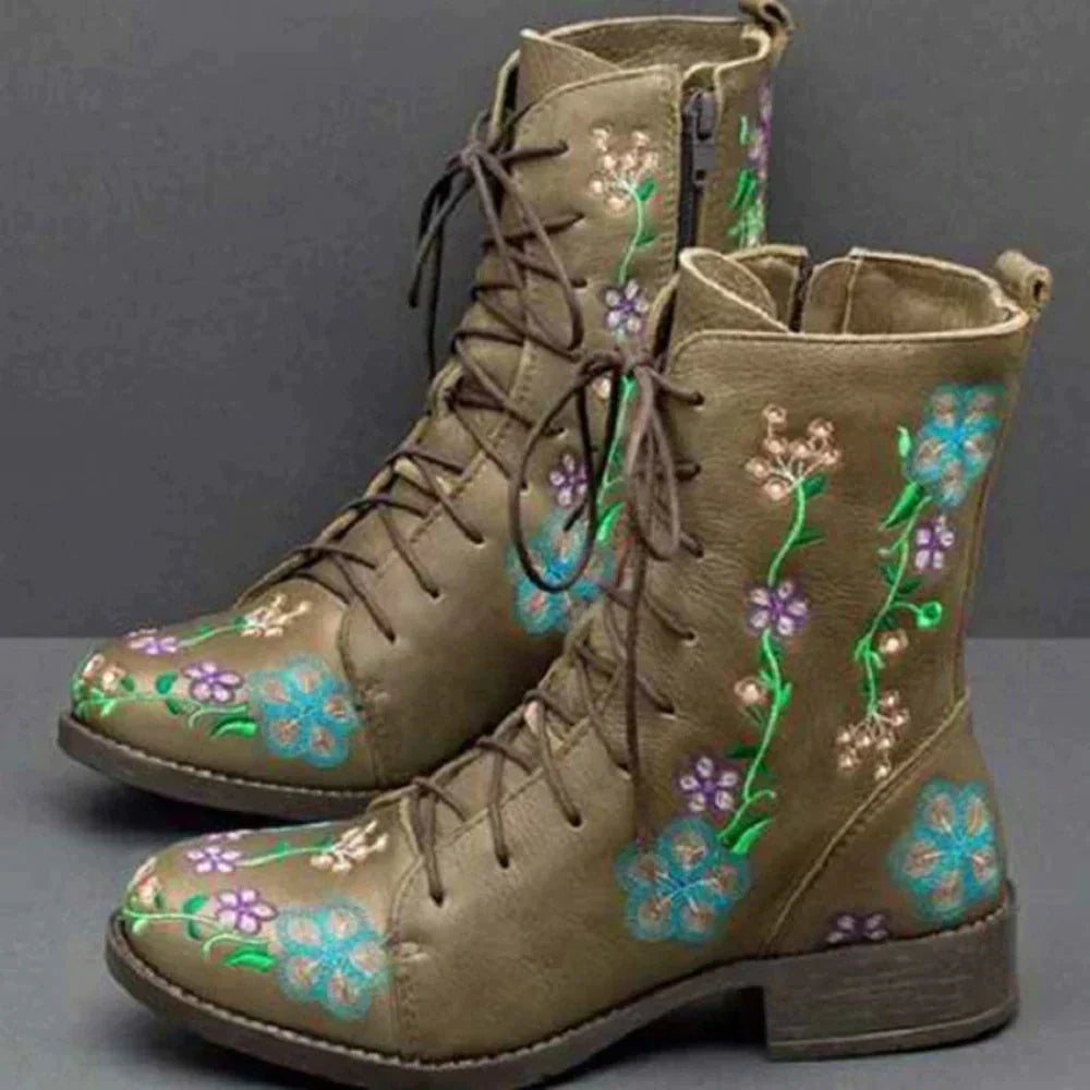 Bottes Chic Haut de Gamme pour Femme à Lacets