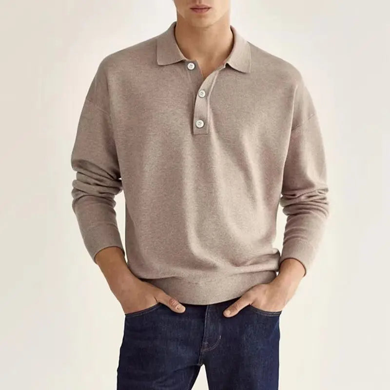 Chemise Polo Homme Manches Longues Décontractée - BerlinGlamour