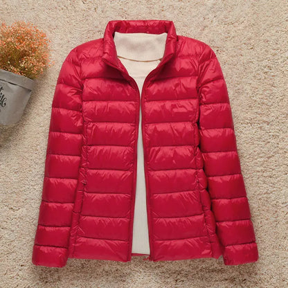Veste Femme Légère avec Capuche - Doudoune Printemps Élégante Taille Slim