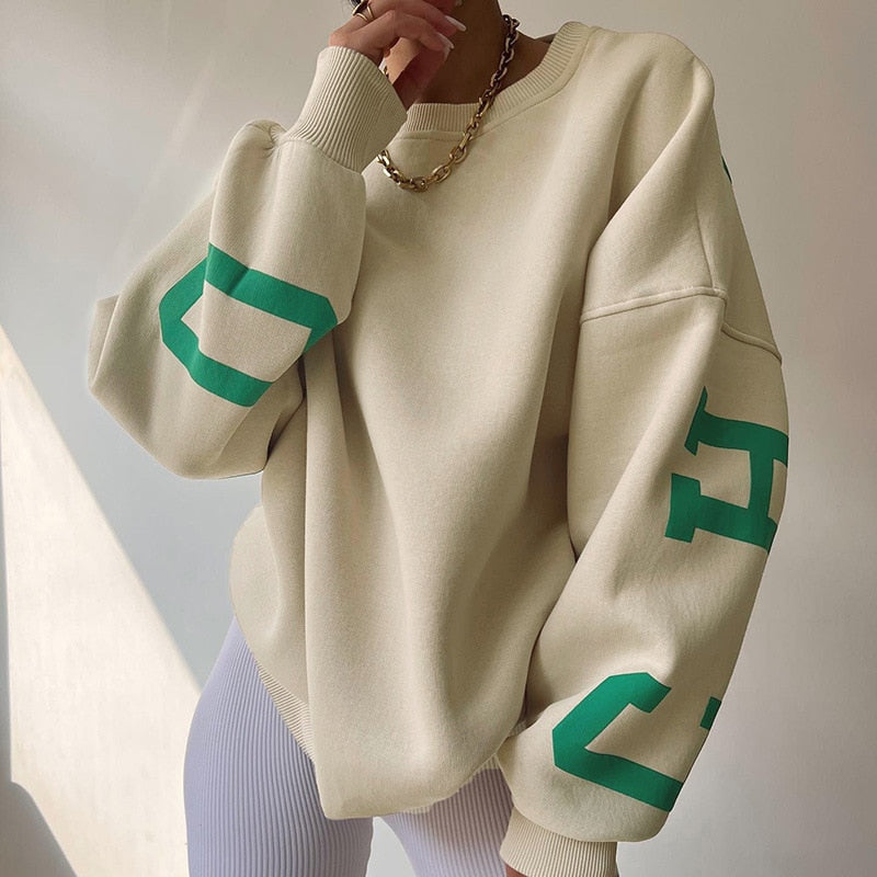 Sweat à Capuche Féminin Oversize Col Rond - PanierRoyale