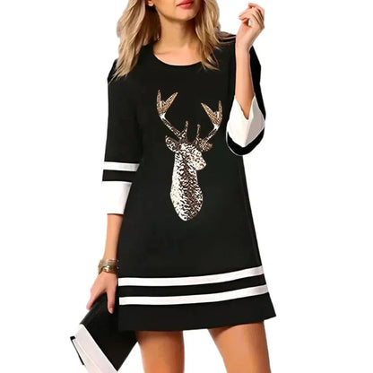 Robe de Fête Noël Courte pour Femme