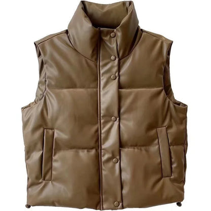 Gilet Sans Manches Moderne Avec Poche Pour Femme | Court