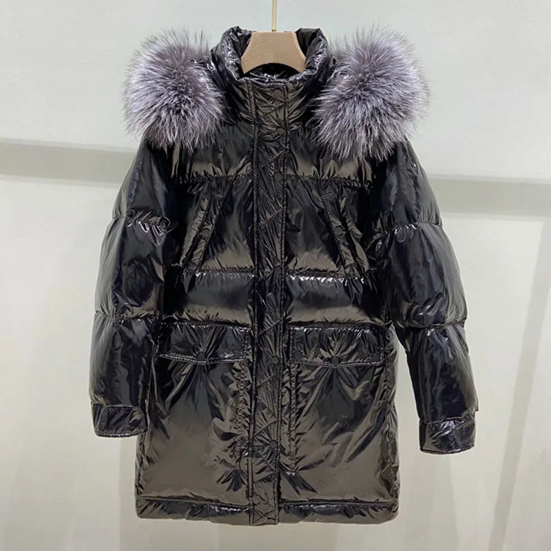 Parka Femme Hiver avec Capuche et Doublure Chaude