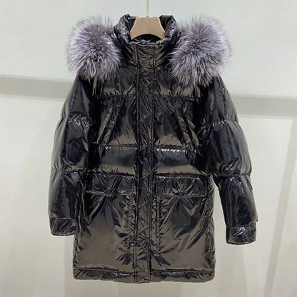 Parka Femme Hiver avec Capuche et Doublure Chaude