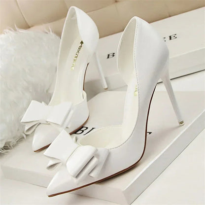 Chaussures Escarpins Talons Hauts à Nœud Délicat