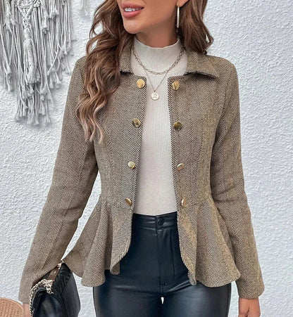 Veste Femme Chic avec Détails Volants Élégants