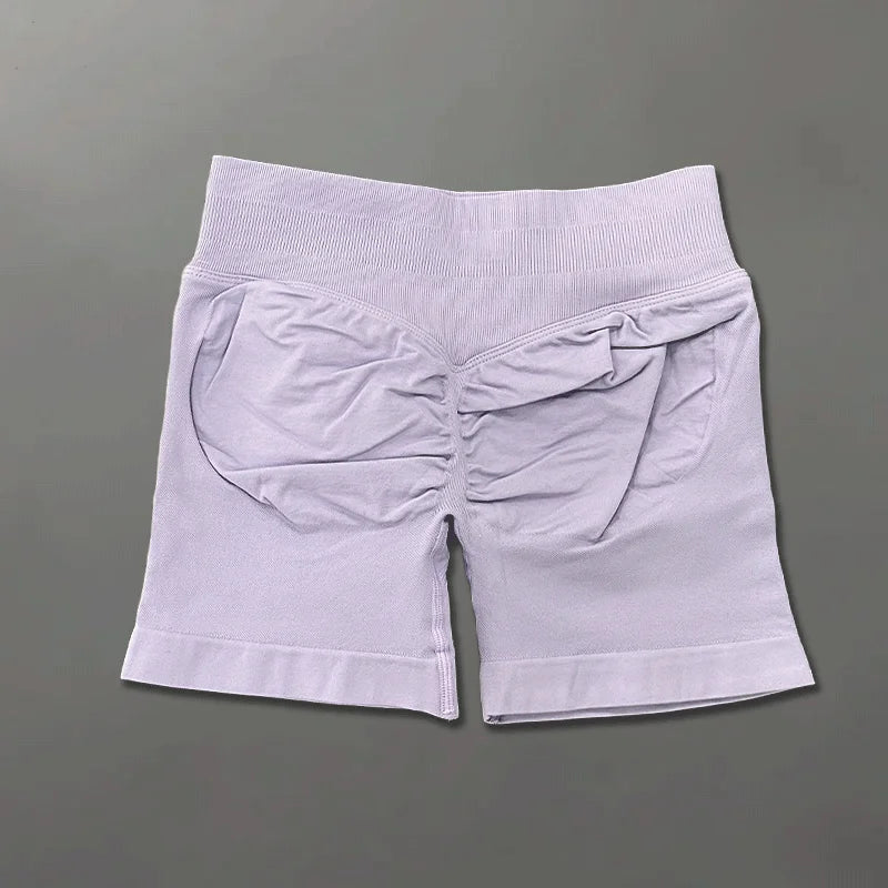 Short sport femme sans couture taille haute gainant