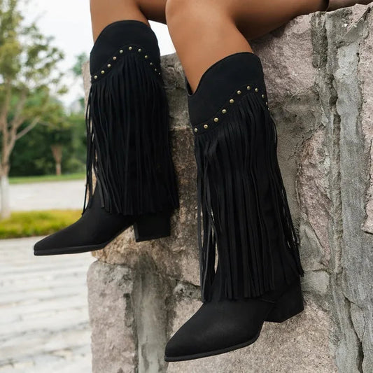 Bottes Country Femmes à Talons Hauts - PanierRoyale