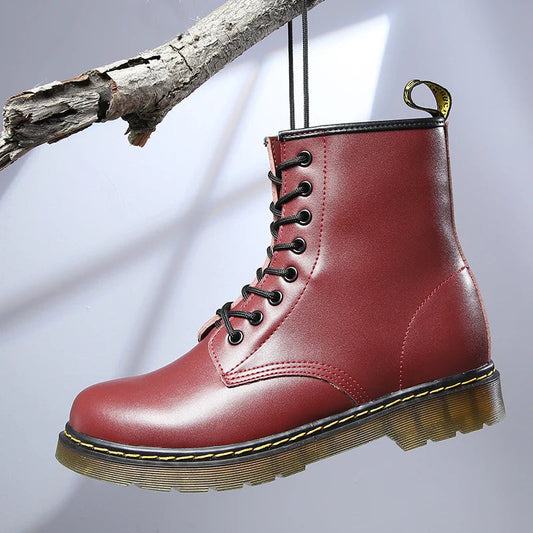 Bottes Femmes Cuir Lacets Confortables - PanierRoyale
