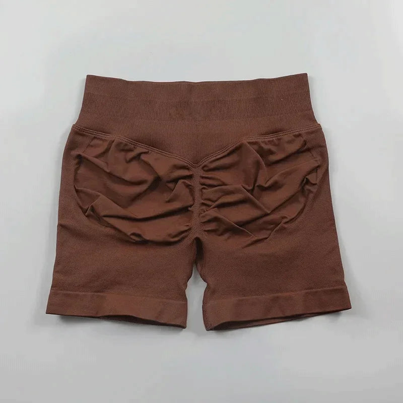 Short sport femme sans couture taille haute gainant