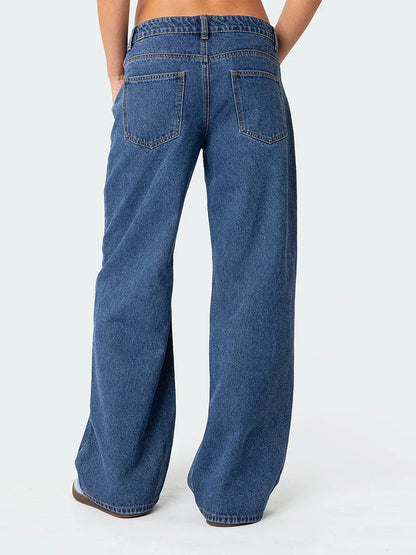 Jean Femme Large Noir Vintage