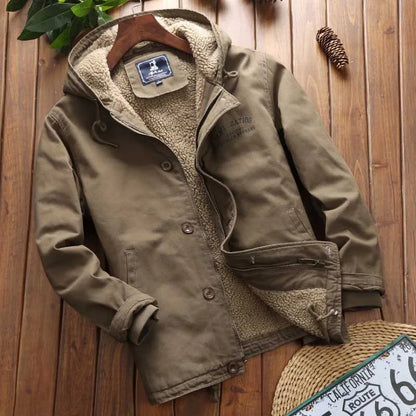 Parka Hiver Homme Long avec Capuche et Manches Réglables