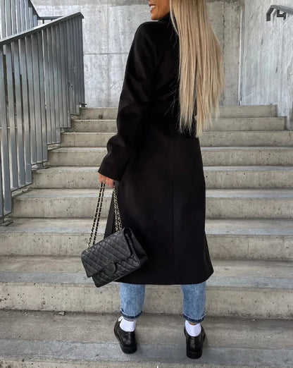 Manteau Femme Hiver Long à Double Boutonnage