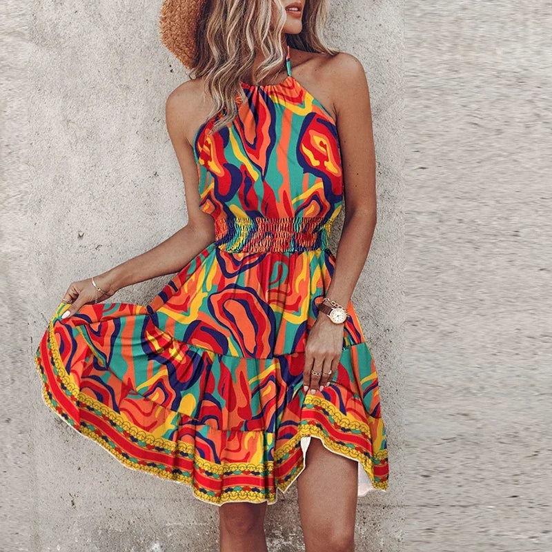 Robe Été Légère à Imprimé Floral pour Femme