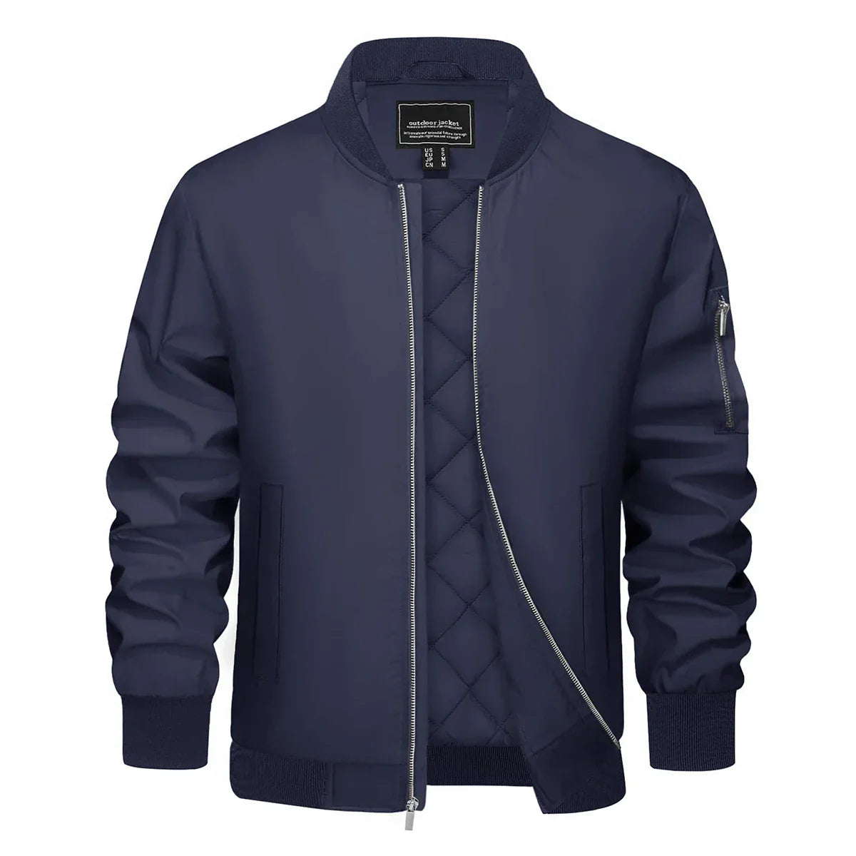 Veste bomber Homme Noir avec Fermeture Éclair Zip