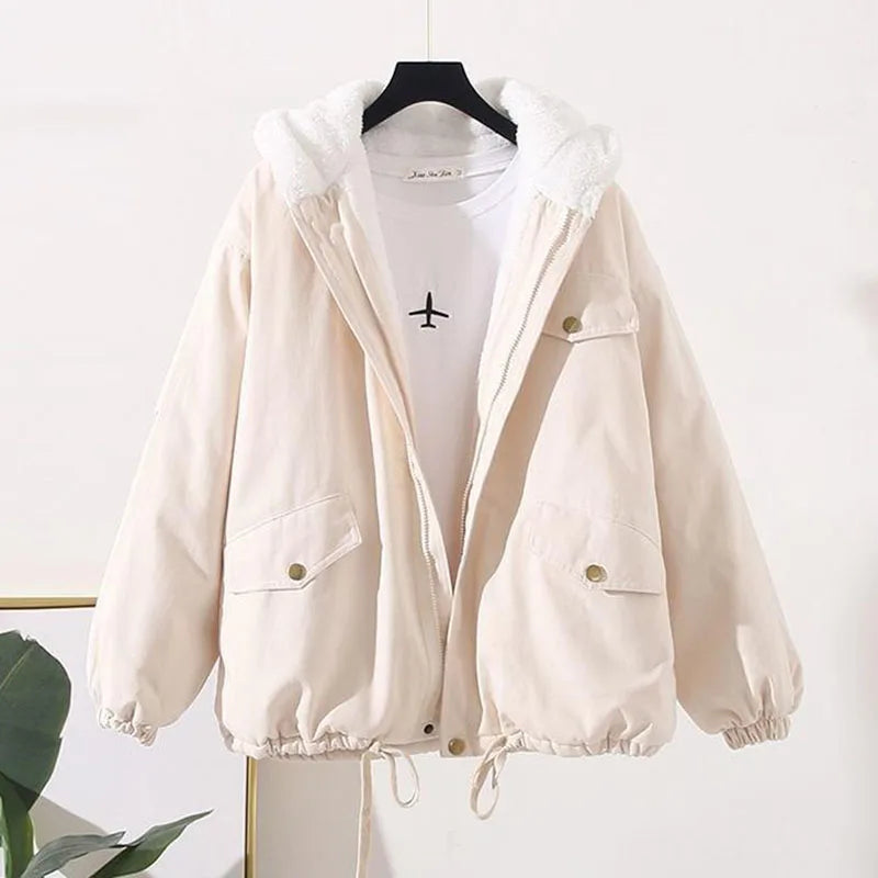 Veste Femme Streetwear avec Capuche et Fermeture Éclair