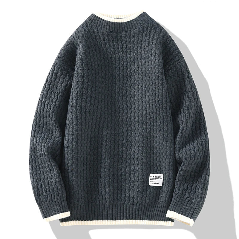 Pull Homme Hiver Élégant en Contraste