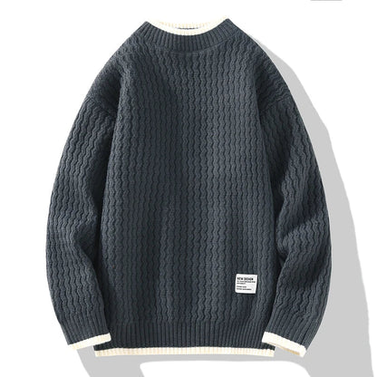 Pull Homme Hiver Élégant en Contraste