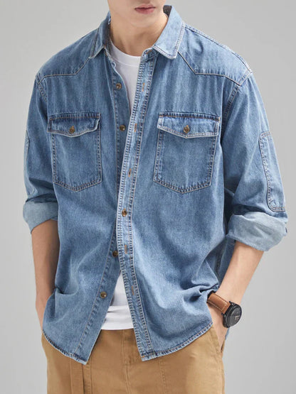 Chemise Jeans Homme Manche Longue Robuste - BerlinGlamour