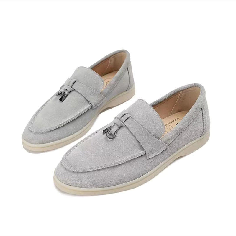 Mocassins Femme Élégants - Chaussures Cuir Souple avec Talon Plat