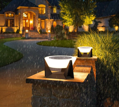 Lampe LED Extérieur Solaire Design Géométrique