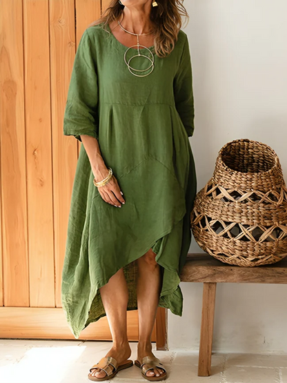 Robe Été Longue en Vert pour Femme Élégante