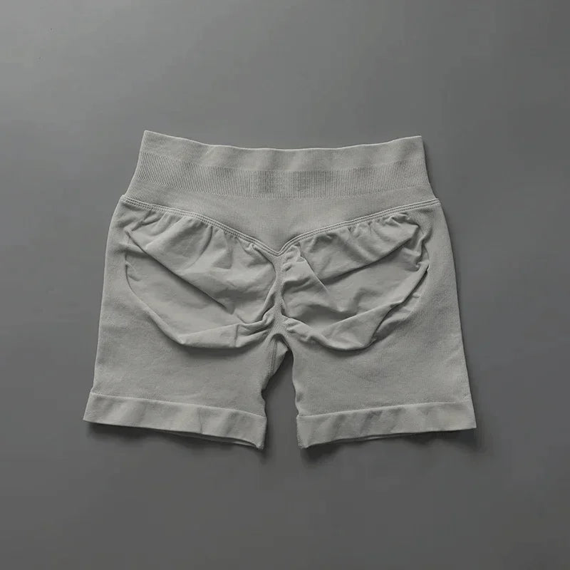 Short sport femme sans couture taille haute gainant
