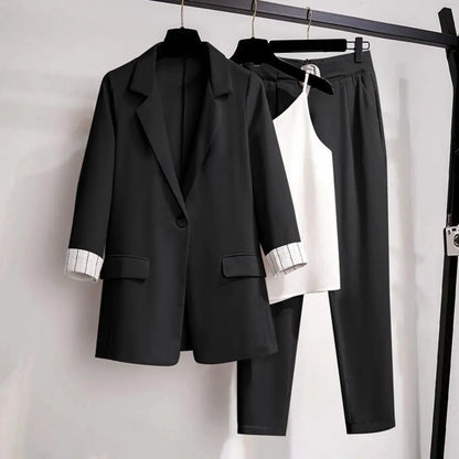 Costume Femme Tailleur Chic Trois Pièces