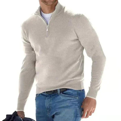 Pull Homme Zippé Chaud et Décontracté pour Hiver