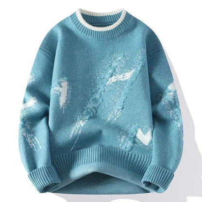 Pull Homme Décontracté effet Usé Moderne